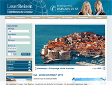 Tablet Screenshot of leserreisen.mz-web.de
